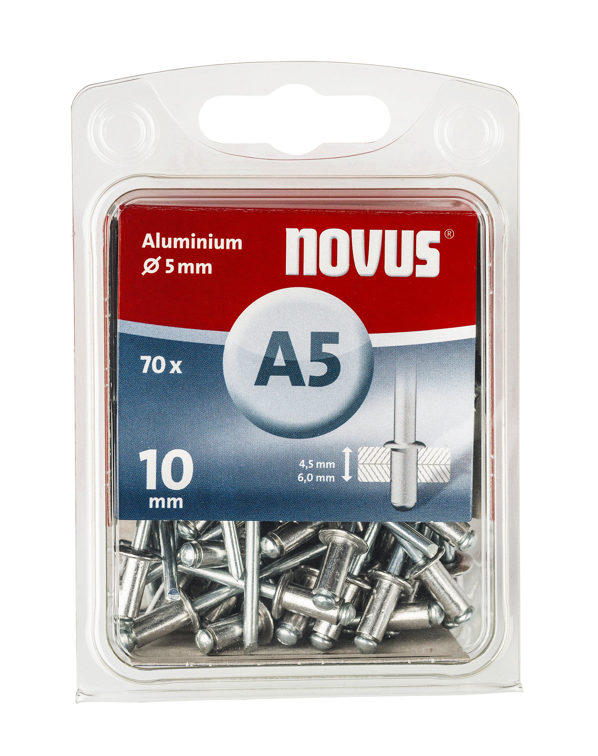 Novus 045-0048 Blind Rivets A 5 x 10 Aluminium Pack of 70