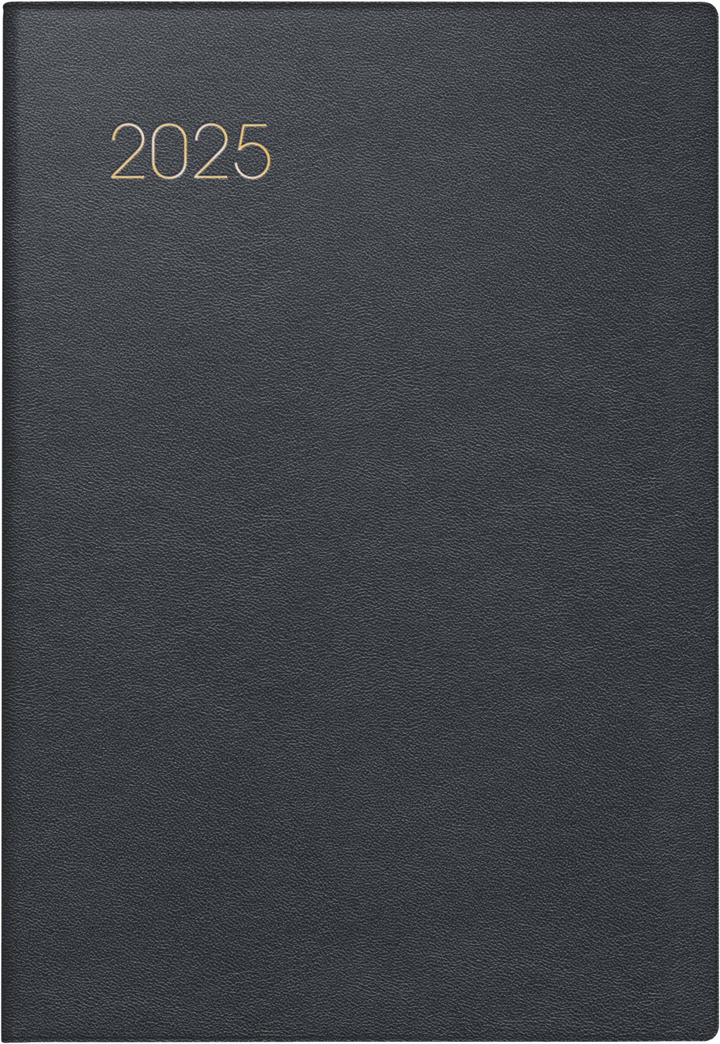 BRUNNEN Pocket Diary Model 723 (2025), 2 Pages = 1 Week, A7, 160 Pages, Leather Cover, Black