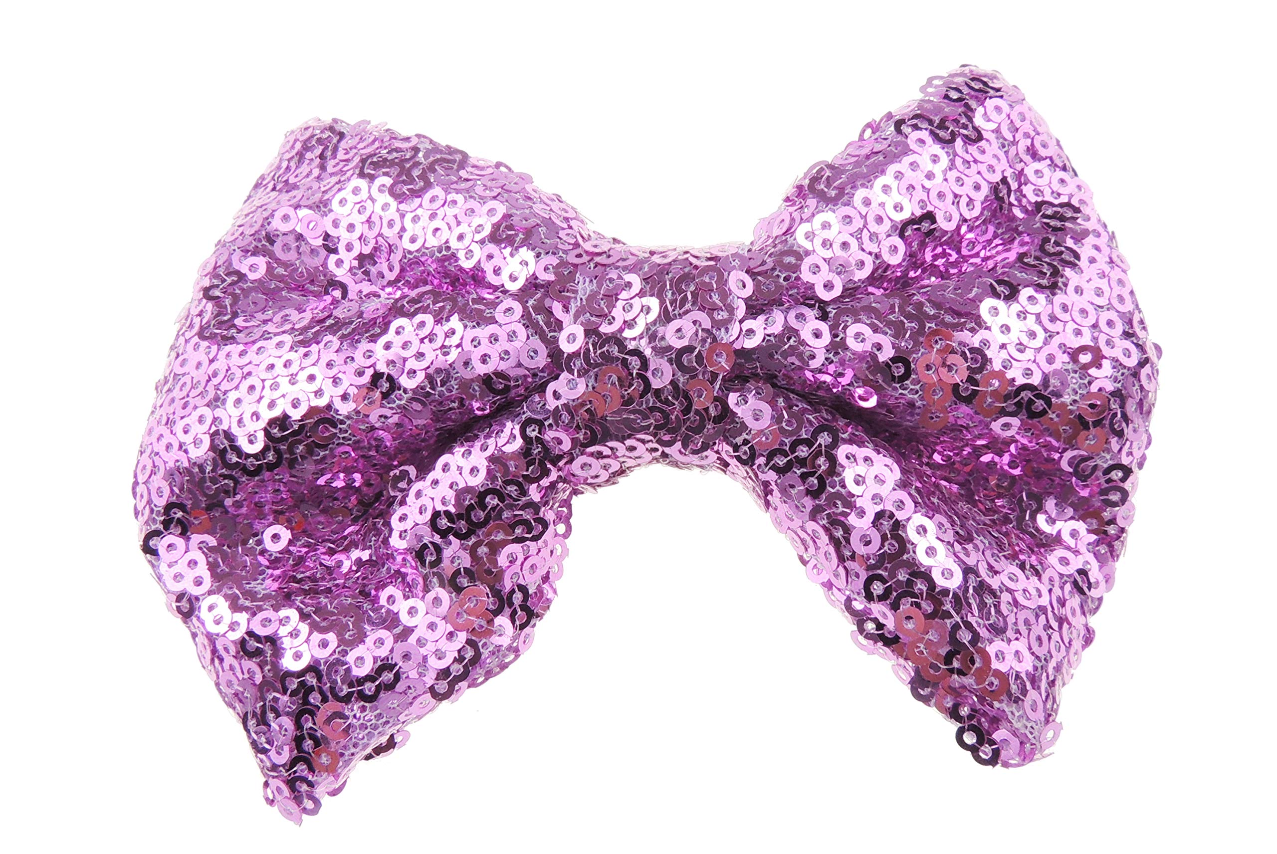 Pretty Girls Ladies Sparkly Sequin Evening Party 12cm Bow Croc Concord Hair Clip (Violet)