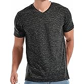 KLIEGOU Men's V Neck T Shirts - Casual Stylish Fitted Stretch Tees for Men