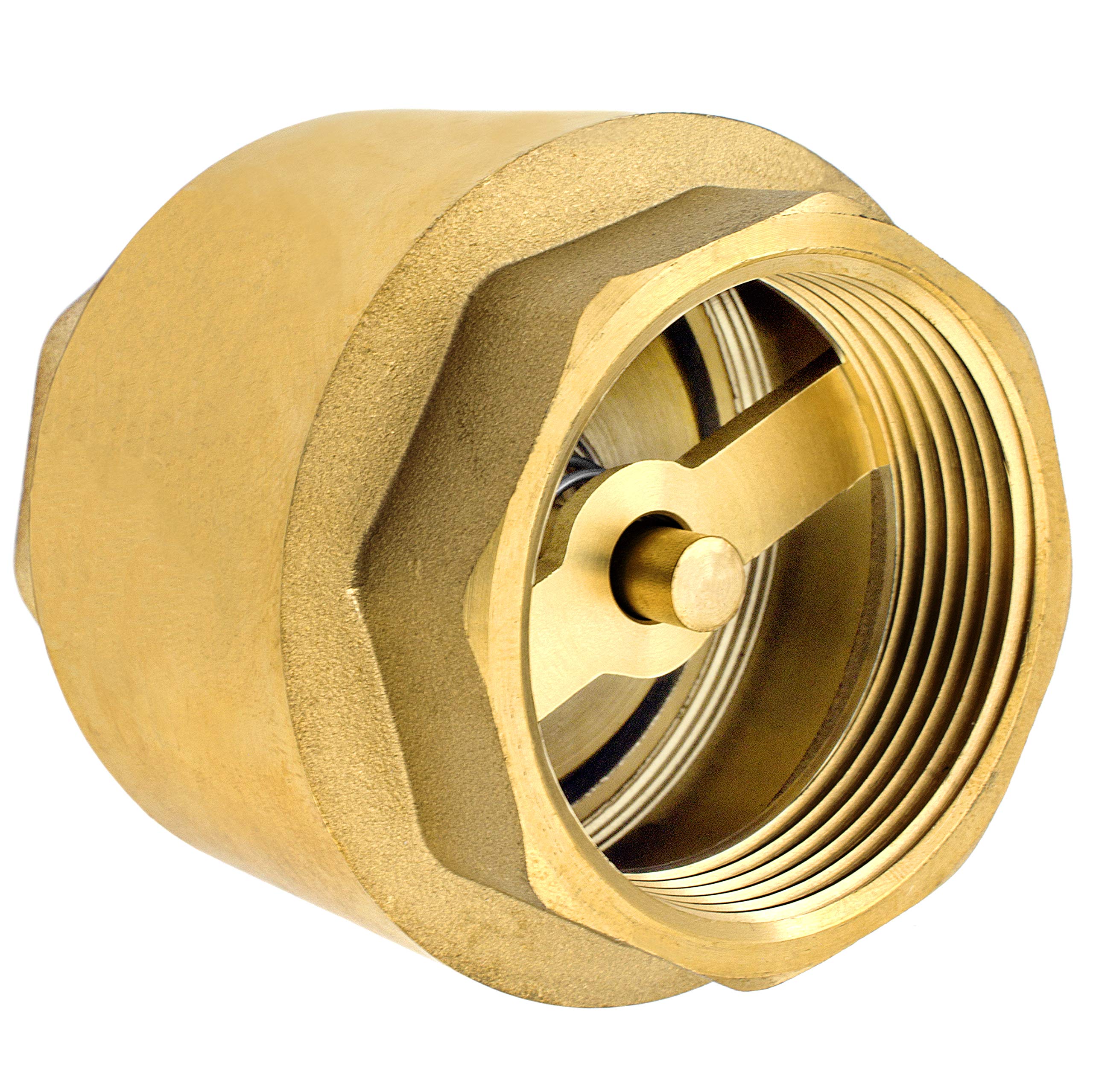 SHYNE Premium 1 1/4 Inch (5/4'') Non Return Check Valve Made of Brass Robust, Rust-Proof and Waterproof for a Pump, Fountain, Washing Machine, Garden, Rain Butts, Barrel