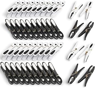 culiclean Wäscheklammer Blume (48 Stück, schwarz-weiß/weiß-schwarz) Premium Wäscheklammern