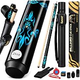 Billiard Pool Cue Set, 58in 2-Piece Canadian Maple, Low Deflection Shaft | Billiard Pool Cue Set, 58in 2-Piece Canadian Maple, Low Deflection Shaft