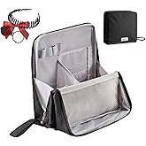 XrFc Standing makeup bag, Stand up makeup bag, Travel Makeup Organizer, Waterproof with Multiple Compartments, Large Capacity, Business Trips, Fitness, Parties and Daily Commutes (Black)