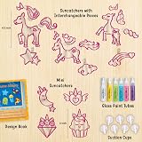 Imagimake Window Art Unicorn Craft Kit 16 Glass Paints Kids Window Suncatcher view 2