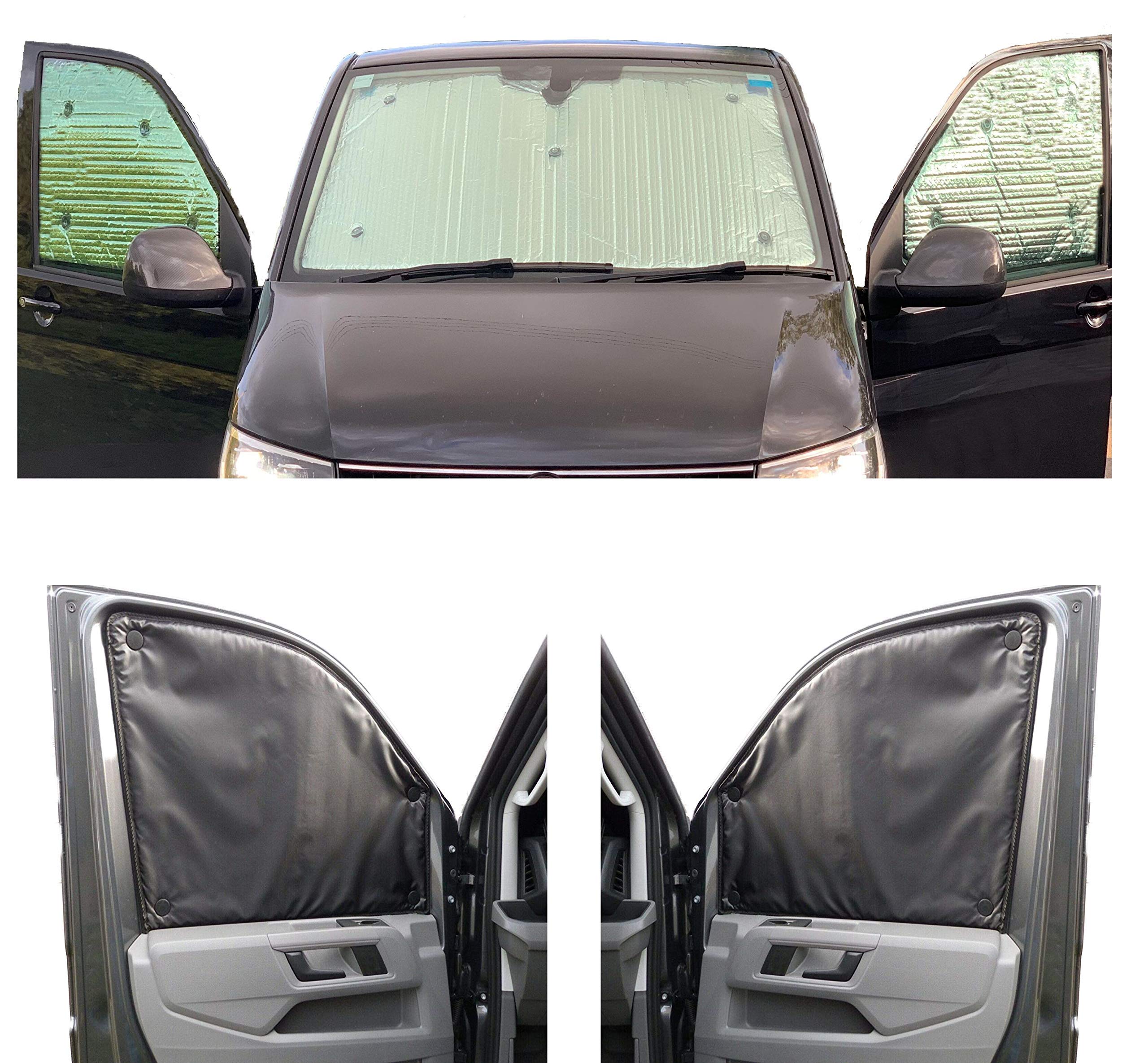 Thermal Blinds Compatible With Mercedes Sprinter (Third Generation) (Years 2019-Date) (Front Set) With Backing Colour in Charcoal, Reversible