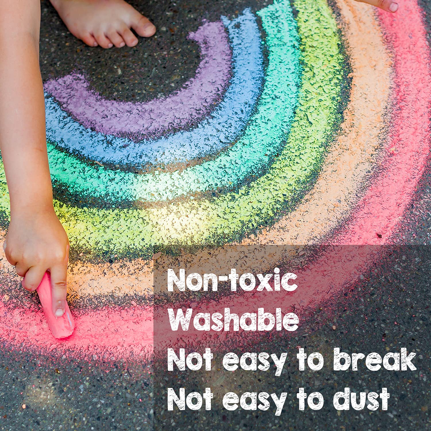 180 Pack Washable Sidewalk Chalk for Kid, 20 Colors Non-Toxic Jumbo Chalk Paint Bulk for Summer Outdoor Activity, Playground, School Classroom Chalkboard, Chalk Party Favors Set for Toddler Kids Adult