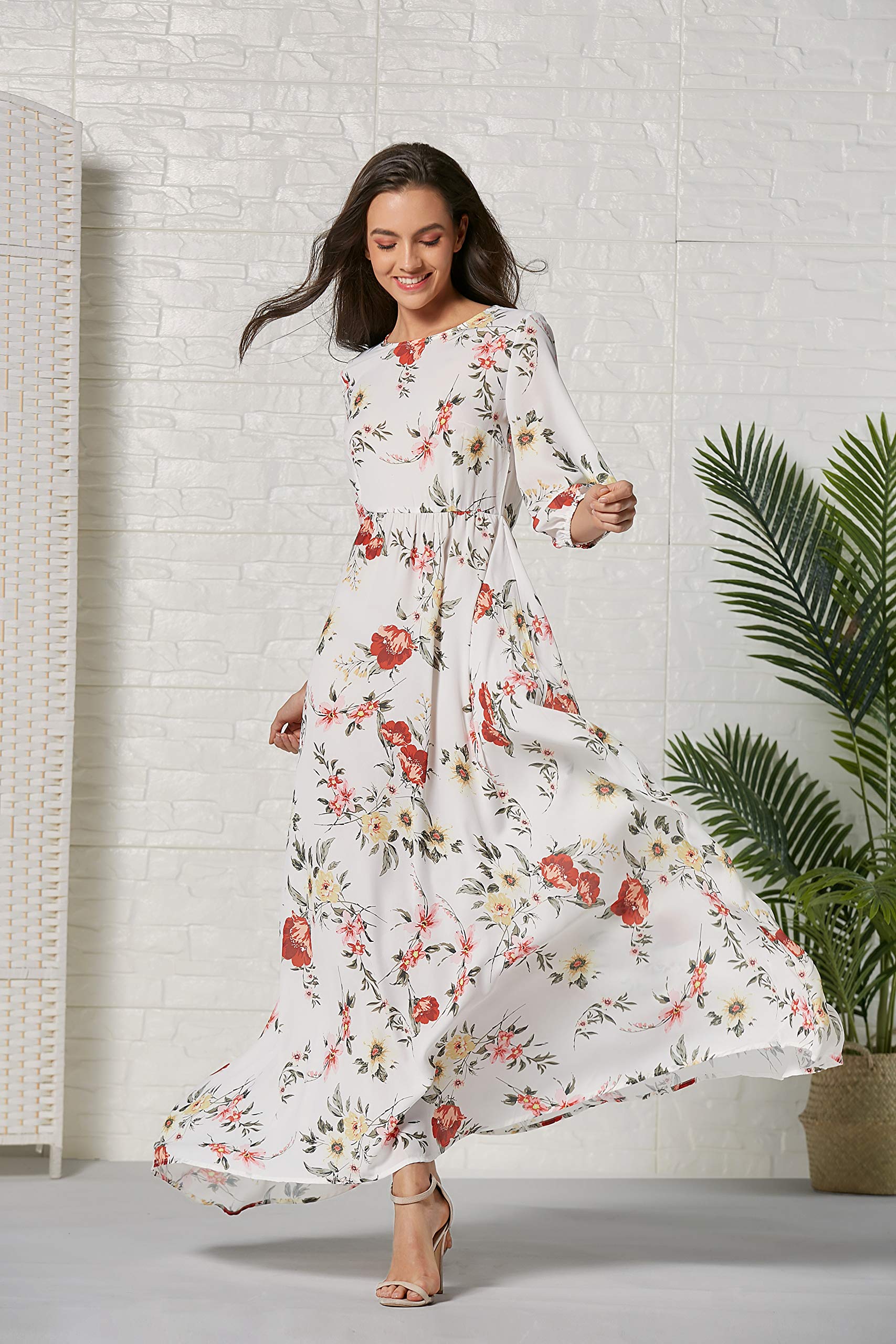 Women Sun Floral Dress Summer Prom Cocktail Party Maxi Casual Gowns Dresses