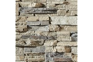 AZ Faux High-Density Polyurethane Faux Stone Wall Covering Panels for Interior and Exterior Decor | Stacked Stone Siding Panel | Sedona | 8" L x 8" H | Sample Size | Ocean Mist