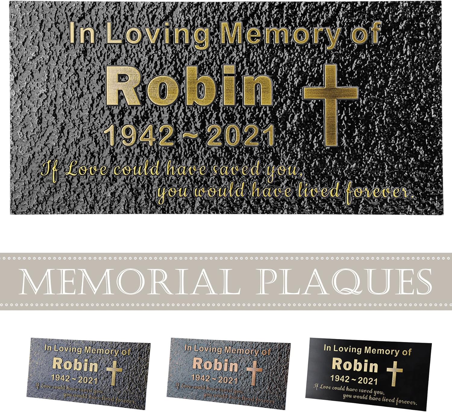 Plaques & Wall Art - Personalized Human Memorial Stones Plaque Small Grave Headstone Customized in Loving Memory Outdoors Sympathy Condolences Gift Engraved for Mum Dad Loved Ones Lost or Pet