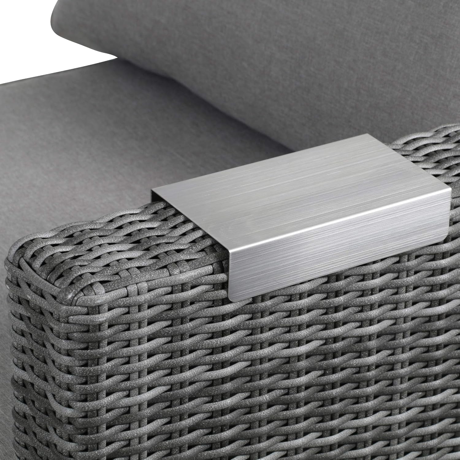Tablette De Canapé, Accoudoir, Bambou, Avec Support Pour Téléphone, H X L X P : 12 X 40,5 X 25 Cm Noir Relaxdays 97001534