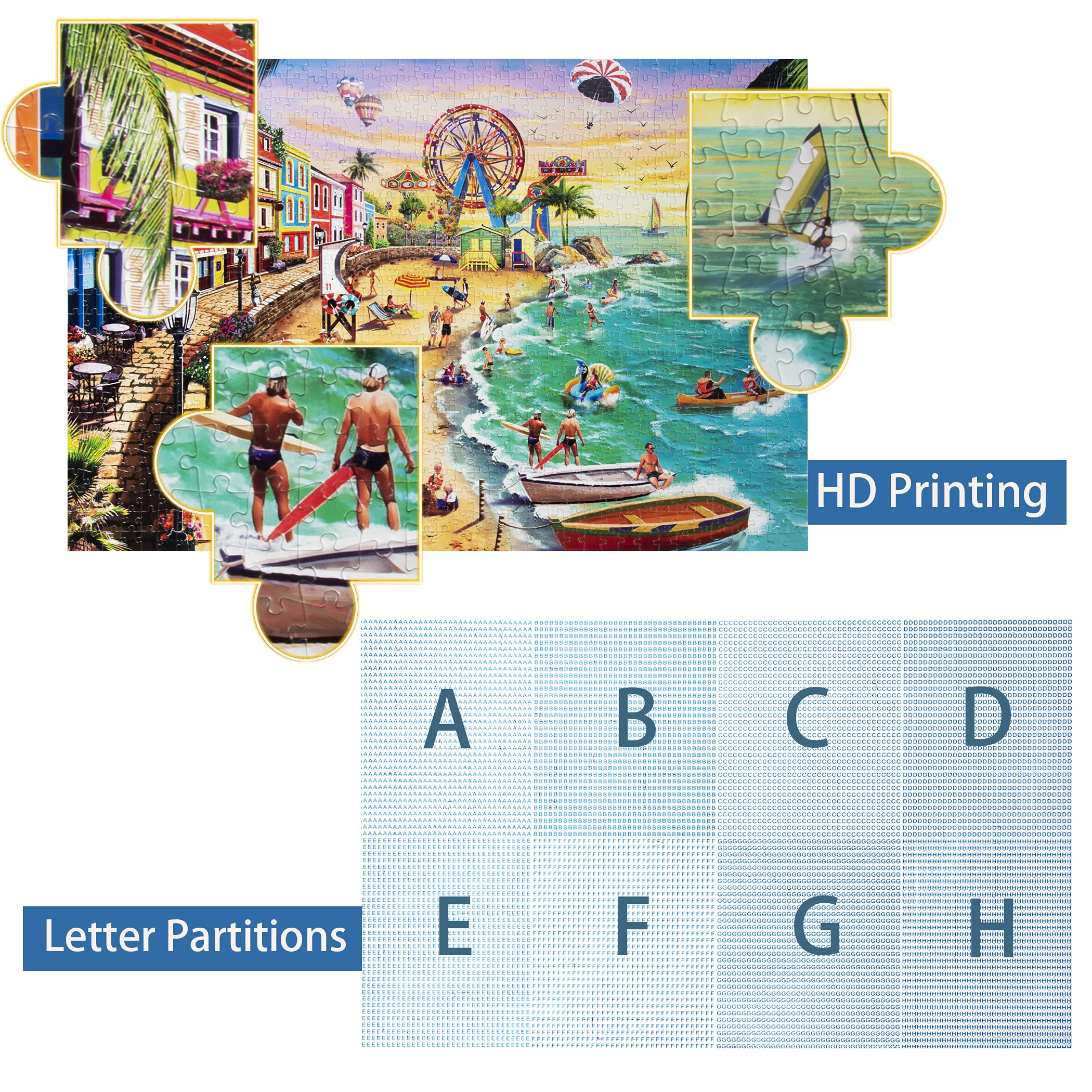 Lavievert Jigsaw Puzzle 1000 Piece Puzzle for Adults - Beach, Happy Vacation