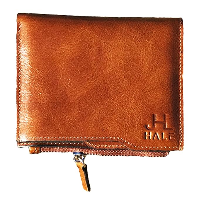 JL HALE Genuine Leather Wallets For Men: Best RFID Blocking Bifold Wallet with Zipper, Soft, Slim & Brown (Cliff) best men's RFID wallets