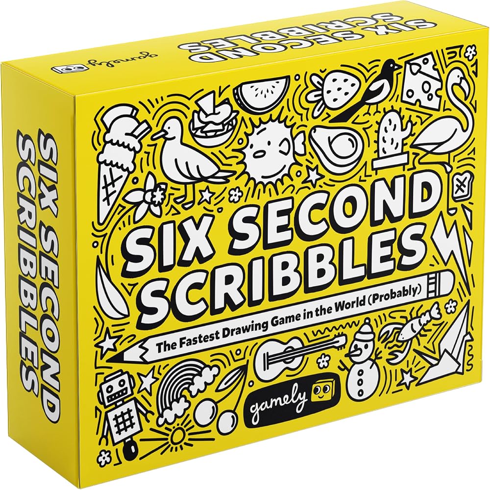 Gamely Six Second Scribbles Drawing Party Game Family Fun Ages 8+