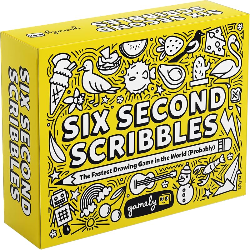 Gamely Six Second Scribbles Drawing Party Game Family Fun Ages 8+
