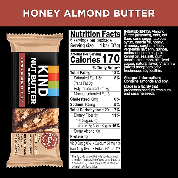 KIND NUT BUTTER FILLED, HONEY ALMOND BUTTER, 6CT