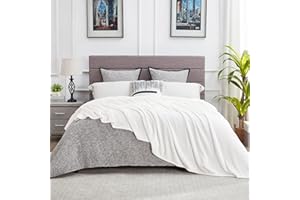 DREAMNINE Large Soft Fuzzy Fleece Throw Blanket for Couch Sofa 60" x 80", Decorative Solid Lightweight Velvet Bed Blanket, Cozy Accent Shaggy Micro Plush Flannel Blanket for Bedroom, Twin Size, White