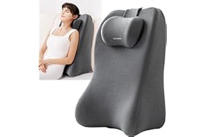 xiaomubiao Wedge Pillow for Sitting Up in Bed, Reading Pillow for Headboard & Sofa Support, Designed to Help with Acid Reflux & Back Discomfort, Back Cushion with Removable Cover Gray