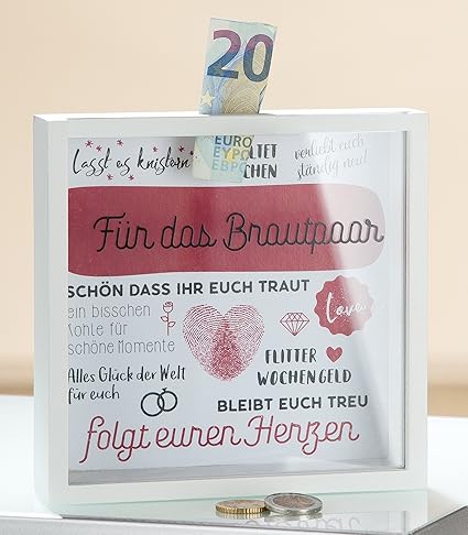 Gilde MDF Spardose'Für das Brautpaar mit Sichtfenster 43456