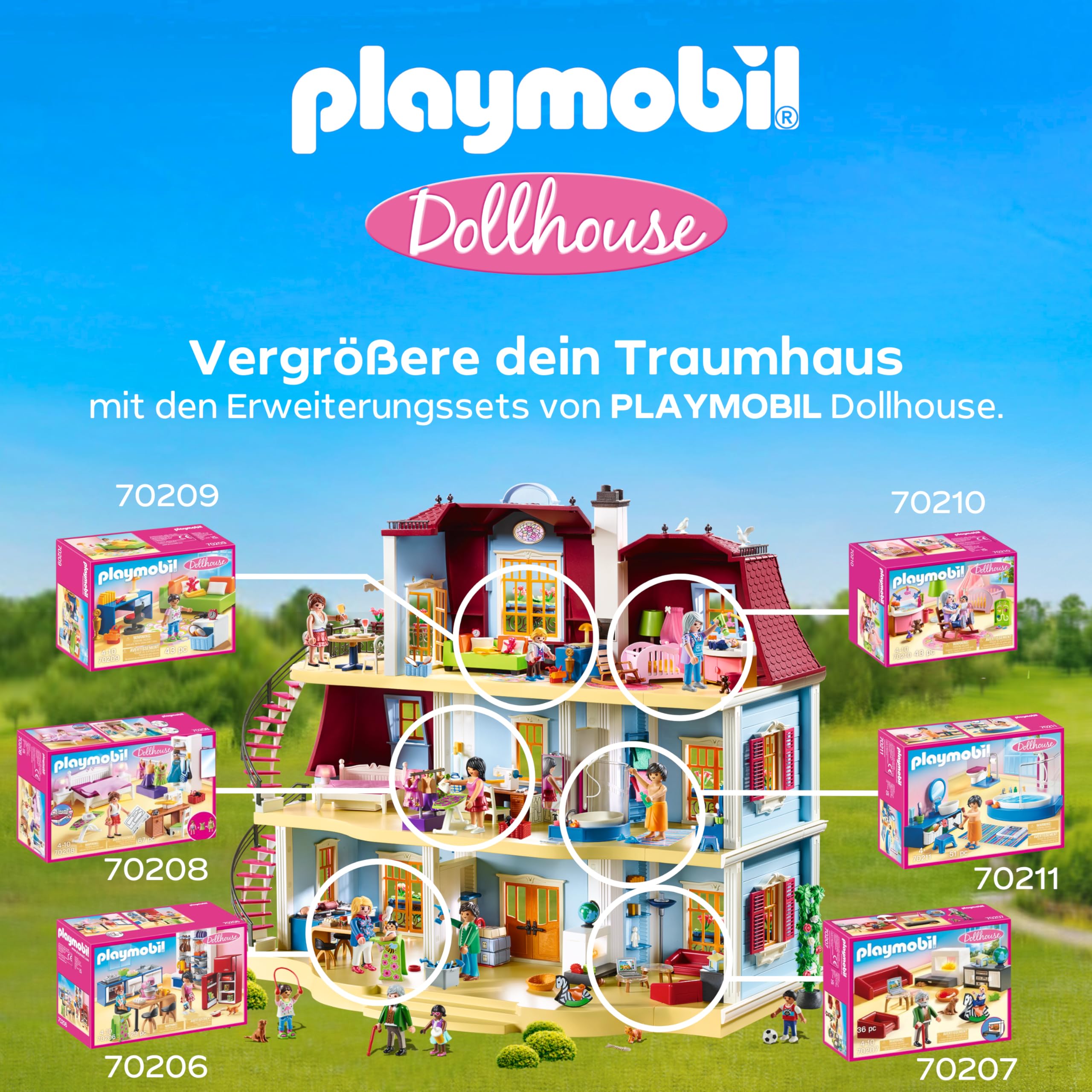 PLAYMOBIL | Dollhouse |Spielzeug für Kinder ab 4 Jahren | Mitnehm-Puppenhaus mit Griff | 70985 8