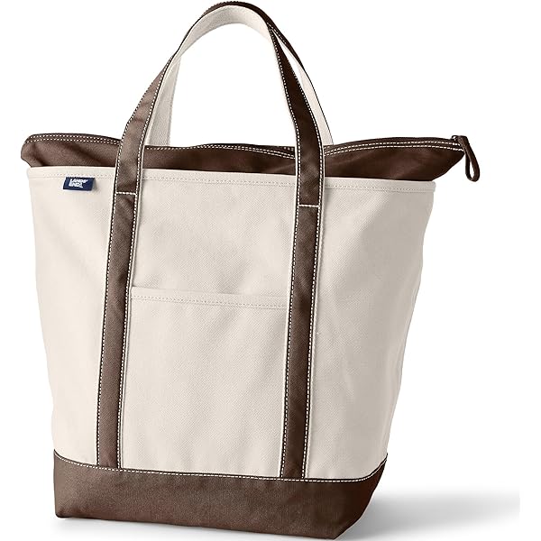 Amazon.com: Lands' End Solid Zip Top Canvas Tote Black/black Small