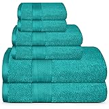 TRIDENT Soft and Plush, 100% Cotton, Highly Absorbent, Bathroom Towels, Super Soft, 6 Piece Towel Set (2 Bath Towels, 2 Hand 