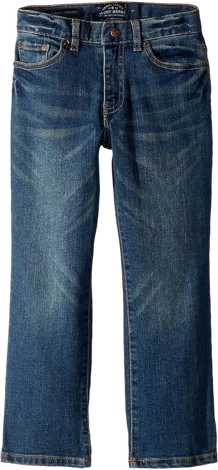 Lucky Brand Boys' 5-Pocket Classic Fit Straight Leg Denim Jean: Clothing