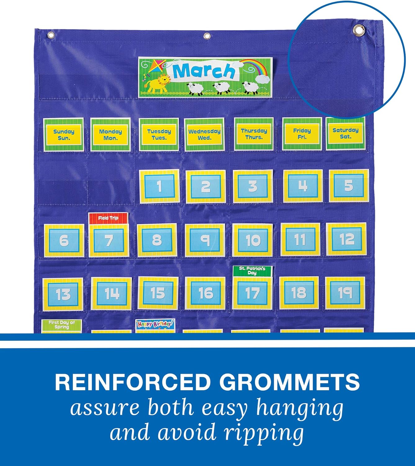 Carson-Dellosa CD-158156 Deluxe Calendar Pocket Chart : Classroom Pocket Charts : Industrial & Scientific