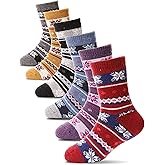 ProEtrade Merino Wool Socks for Kids Toddlers Boys Girls Thick Thermal Warm Winter Hiking Heavy Cozy Crew Socks 6 Pack