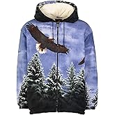 Men Women's Hoodie Sweatshirt Zip up Sherpa Lined Fleece Animal Jacket Wildkind