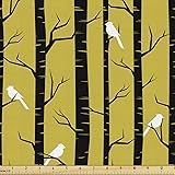 Lunarable Yellow Fabric by The Yard, Modern Artdeco