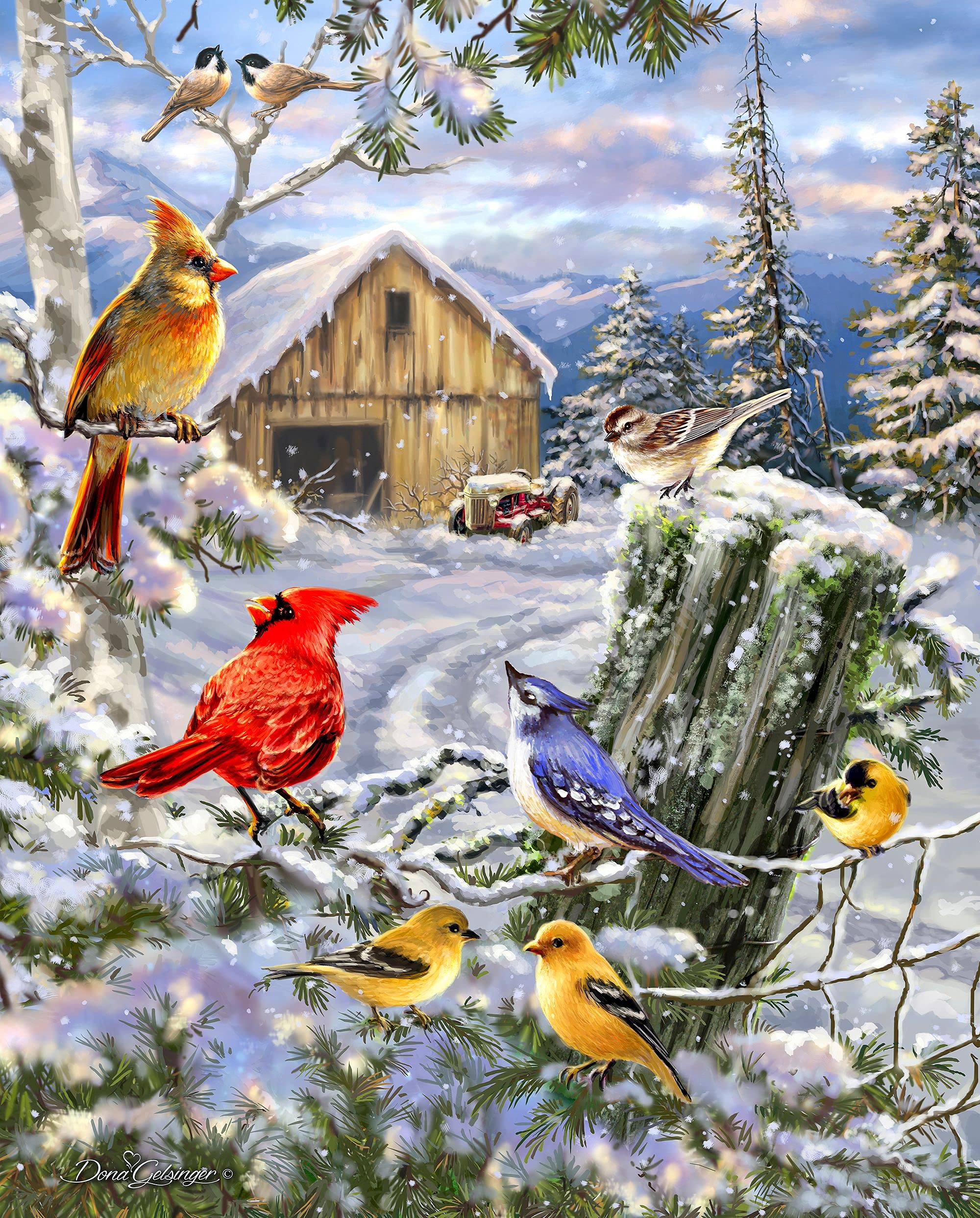 Springbok's 1000 Piece Jigsaw Puzzle Frosty Morning Song - Unique Cut Pieces