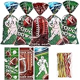 DIYASY 150 Pcs Football Cellophane Treat Bags, Football Gift Candy Bag Plastic Goodie Snack Bags with Ties Sports Theme Party favors Supplies