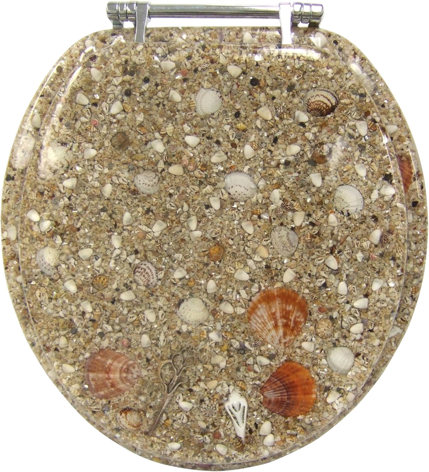 Sea Isle Seashell Standard Round Resin Toilet Seat Sea Shells Ocean