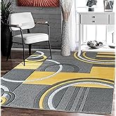 GLORY RUGS Modern Area Rug 5x7 Yellow Soft Hand Carved Contemporary Floor Carpet with Premium Fluffy Texture for Indoor Living Dining Room and Bedroom Area