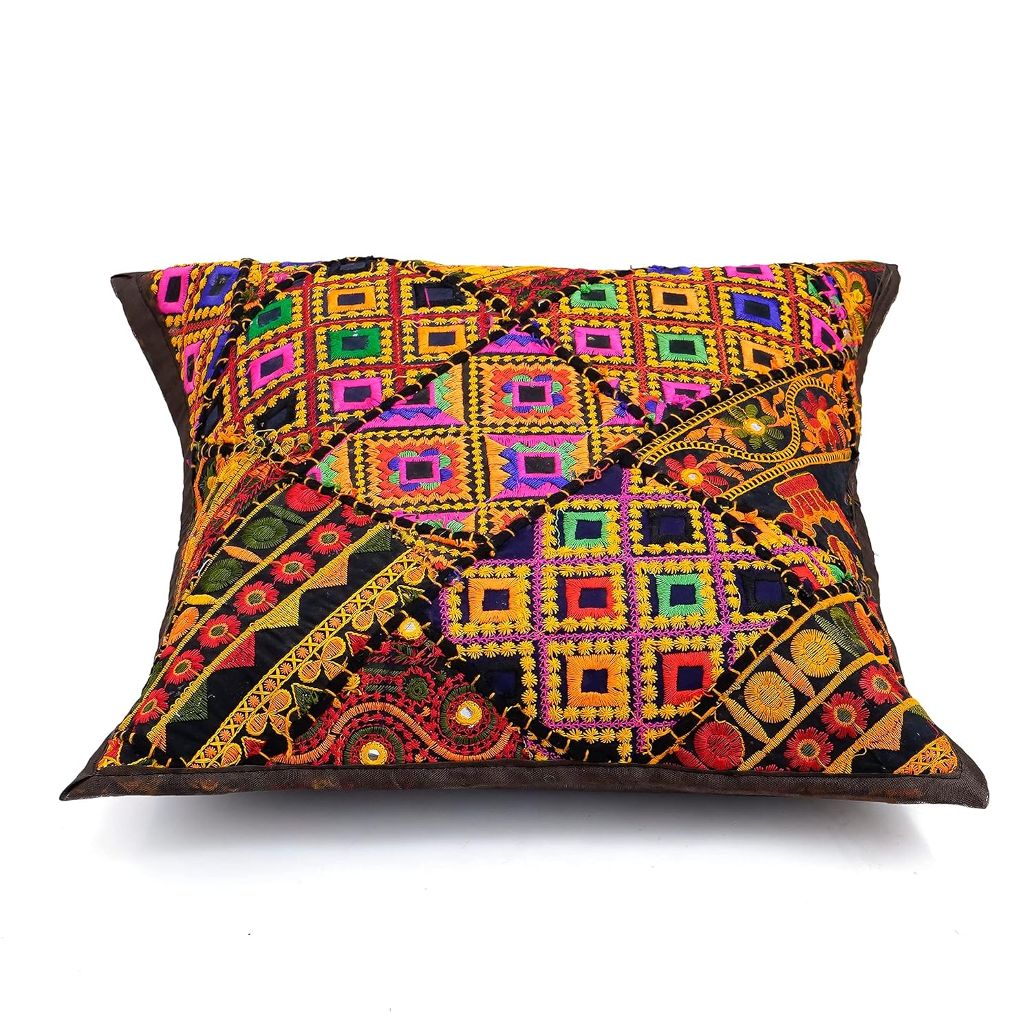 Buy Handicraft Bazarr Gujarati Embroidery Cushion Cover16X16 Inche