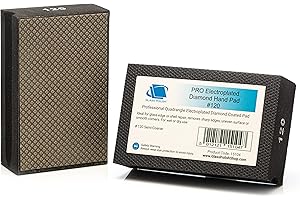 GLASS POLISH PRO Diamond Hand Polishing Pad, Grit 120 Coarse Foam Sanding Block for Quick Surface Edging and Fast Sanding of 
