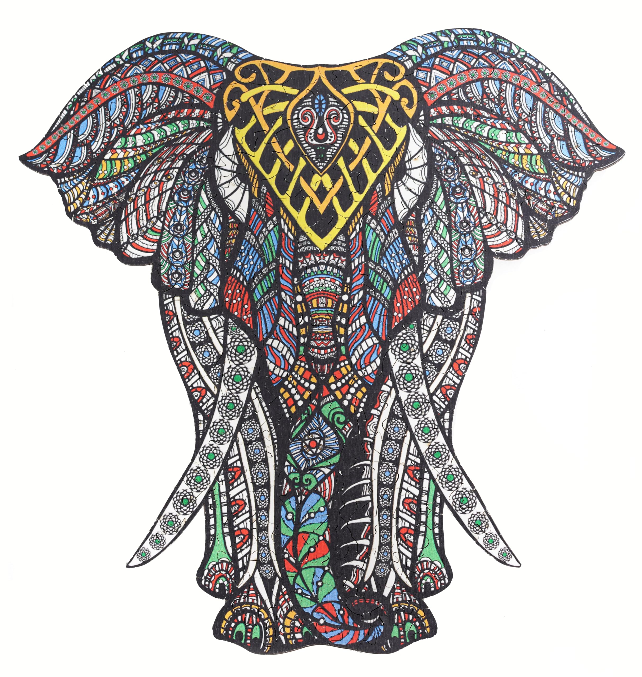 HARTMAZE Wooden Jigsaw Puzzles Decorative Elephant HM-06 Small Size Puzzle 171 Unique Shape Jigsaw Pieces-Beautiful Animal for Adults and 9 Years Age up Teens- Best for Family Game Play Collection.