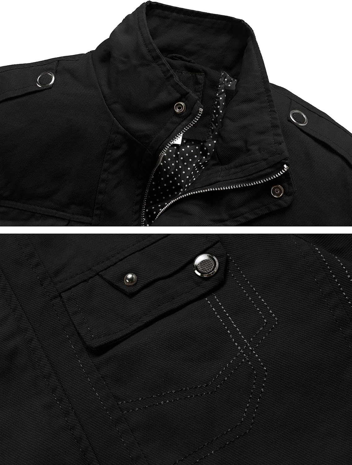Wantdo Men's Cotton Stand Collar Lightweight Front Zip Jacket at  Men’s Clothing store