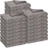 Oudain 24 Pcs Moving Blankets Bulk, 39 x 71 Inch | Soft High Tensile Strength Cotton Fiber, Professional Packing Blankets for Furniture Transport, Heavy Duty Protection