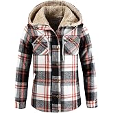 Fozexi Men's Flannel Sherpa Lined Hooded Jacket Plaid Zip Snap Coat | Warm, Winter, Windproof, Zipper and Snap Buttons, Snap-Flap Chest Utility Pockets, Side Hand Warmer Pockets, Inner pocket
