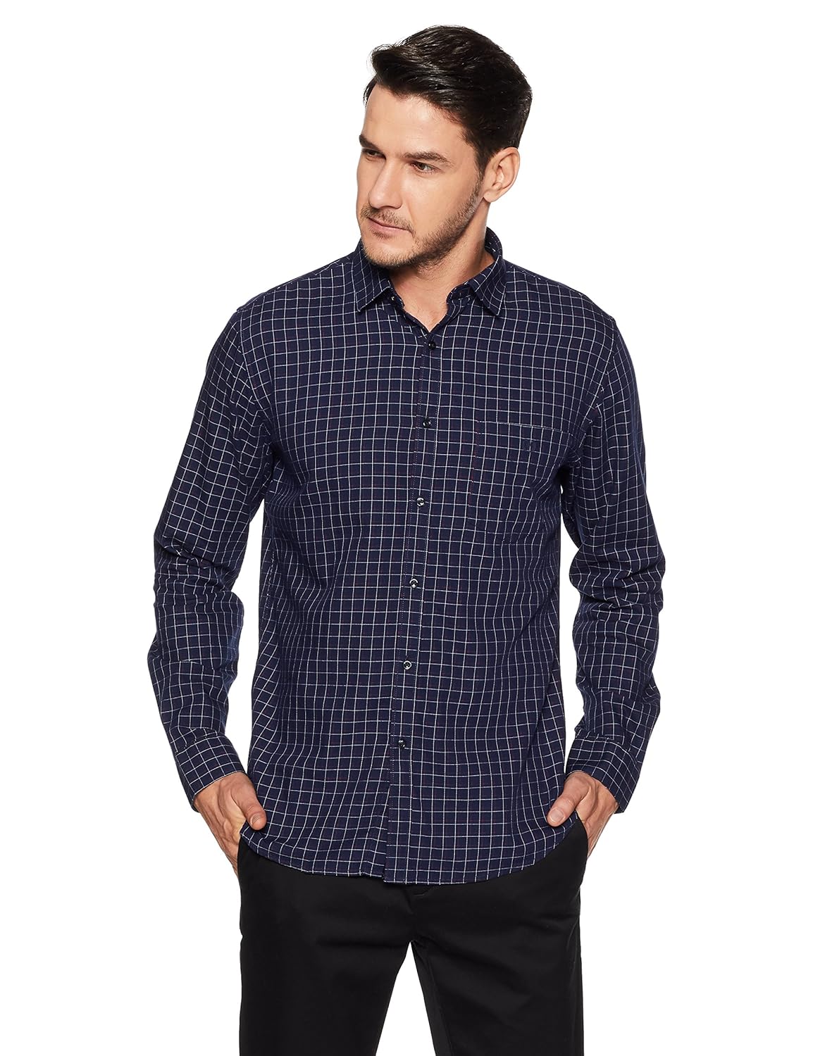 van heusen sport men's plain slim fit cotton casual shirt