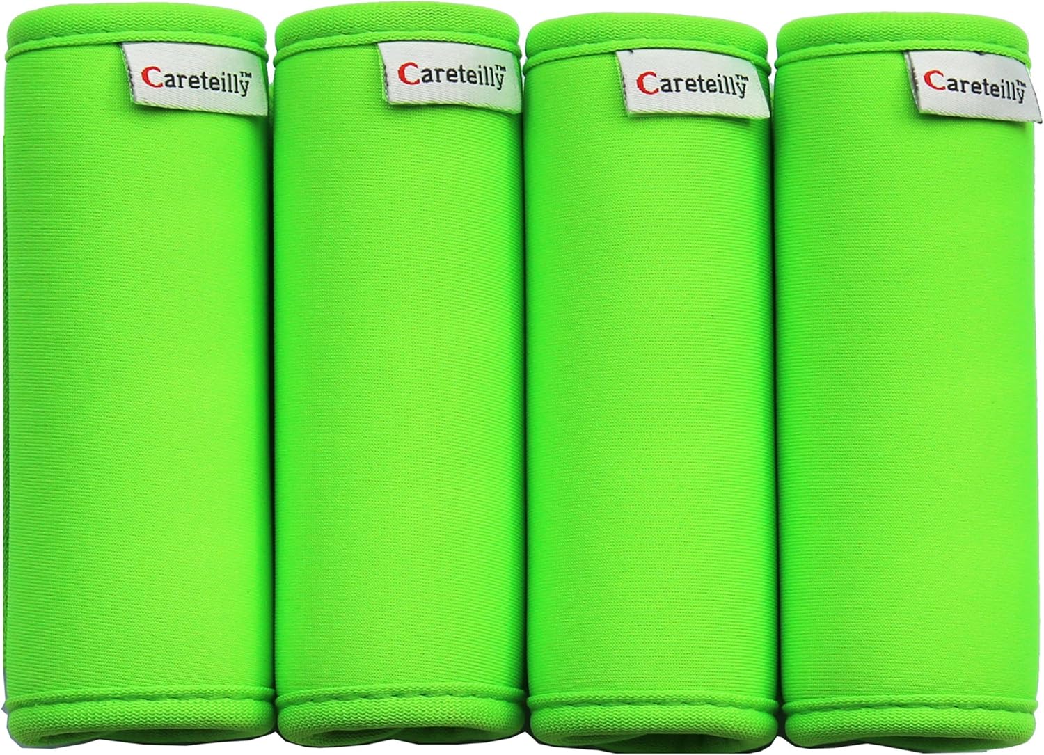 bright green luggage