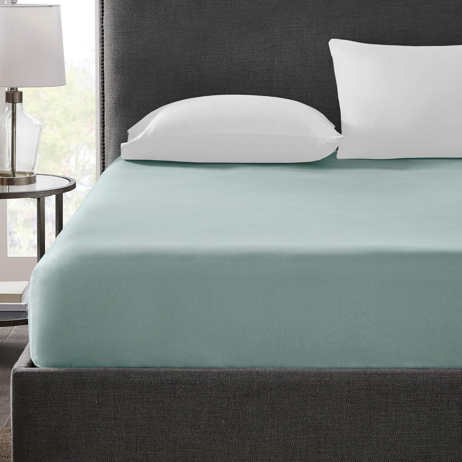 Hyde Lane 400TC Teal King Size Fitted Sheet Only | 100% Cotton Stretch Fitted Sheet | Fits Mattress Up to 14 Inches with Deep Pocket | Soft & Durable - Shrink & Pilling Proof: Home & Kitchen