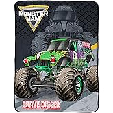 Jay Franco Plush Throw Blanket – 46" x 60" Inches Kids Hero Soft & Cozy Fleece Throw for Bedroom & Couch Décor, Official Licensed Product, Multi - Monster Jam