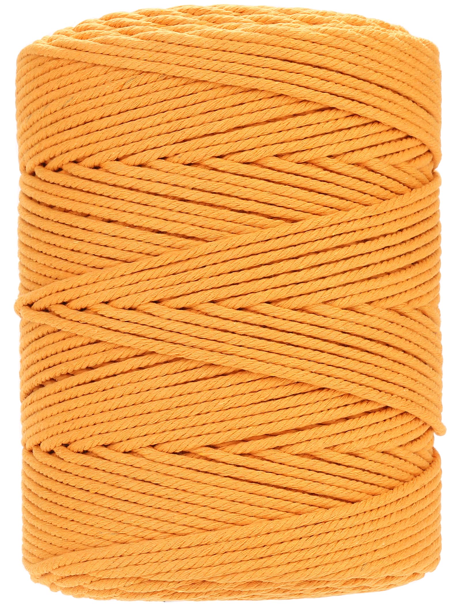 GOHOF 4mm x 300m Premium Cotton Macrame Rope, 4 Strand Twisted Soft Cotton Cord, Perfect for Macrame Art, Orange
