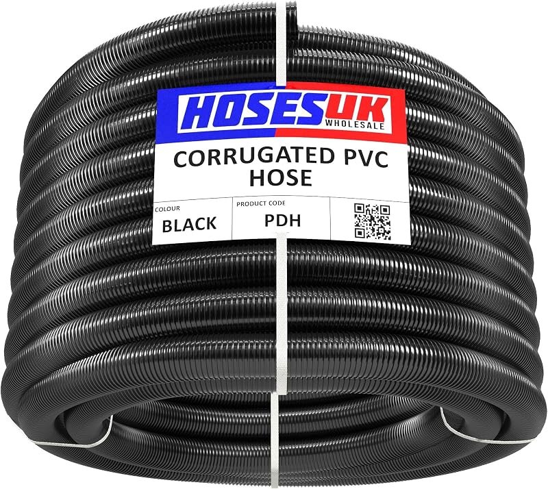 HOSES UK 10m 32mm Internal Diameter Flexible Reinforced Corrugated Aquatic Hose