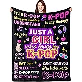 Turelos Kpop Merch, Kpop Blanket, Kpop Gifts, K Pop Birthday Decorations, K Pop Blanket 60x50in, Kpop Gifts for Girls/Women, Kpop Merchandise, Kpop Blankets for Girls for Christmas Birthday