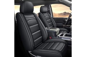 IKABEVEM Seat Covers Fit for Silverado: 2019-2024 Chevy Chevrolet Silverado GMC Sierra 1500 2500HD 3500HD Trail Boss Z71 Crew Double Extended Cab Full Set Truck Pickup Car Seat Covers (Blackline, 5 Seats)