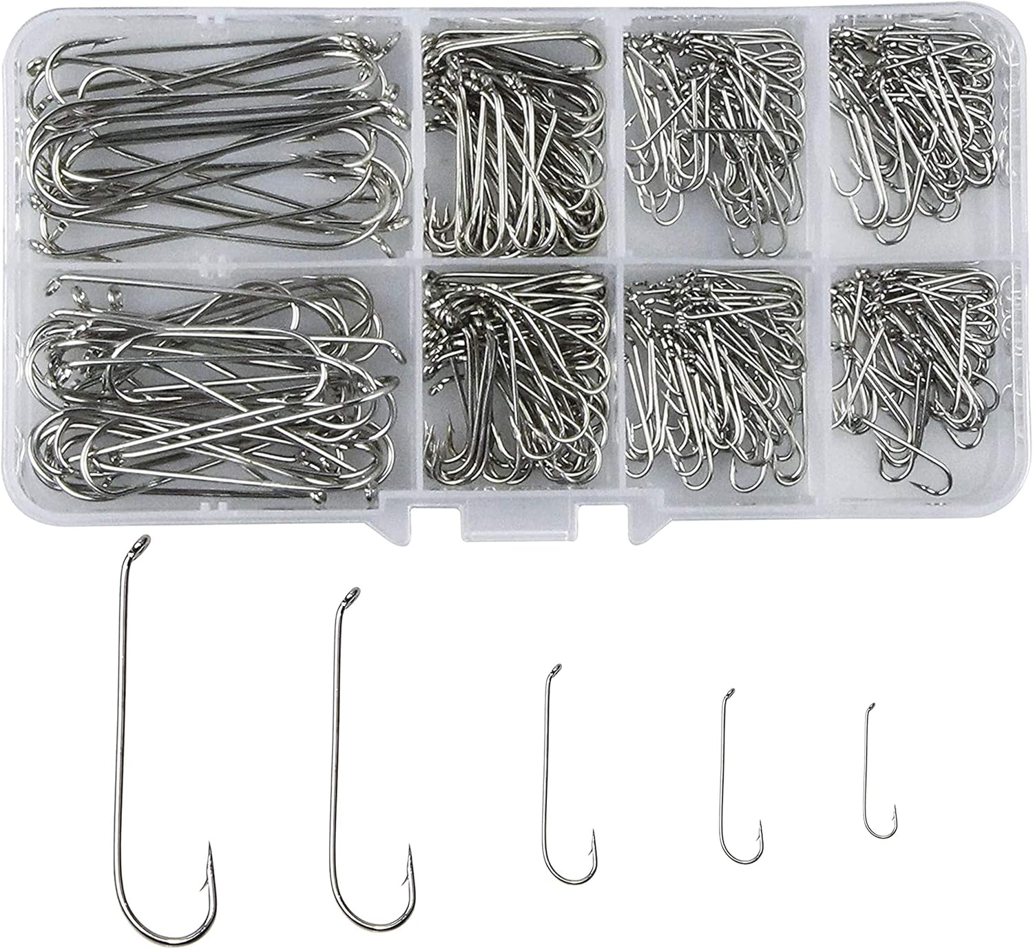 350pcs/box National Streamer Fly Fishing Hooks Long Shank 79580 Silver